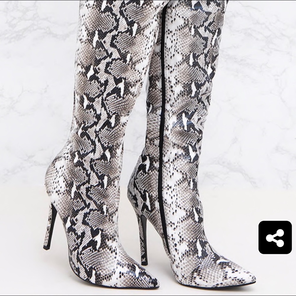 OVER THE KNEE SNAKESKIN BOOTS 💜